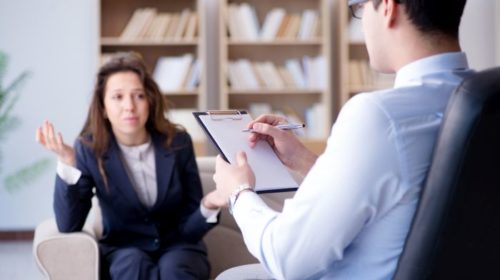 Medical concept with psychologist visit